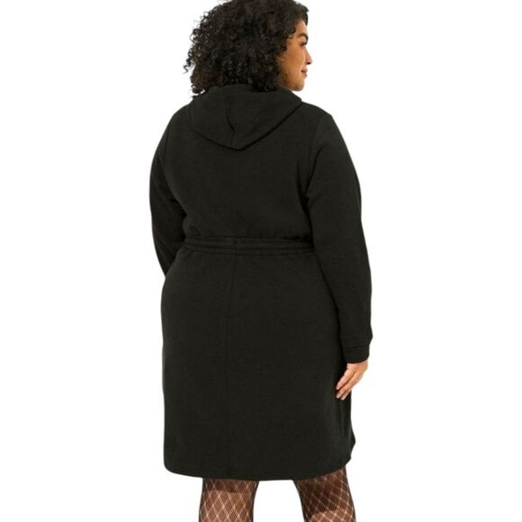 TORRID MINI Black Super Soft Fleece Hooded Sweatshirt Dress With Pockets Size 2X - Picture 10 of 16